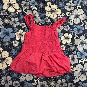 Girls Berry pink tank top, ThereAbouts, stretchy, ruffled, sleeves, wide bottom